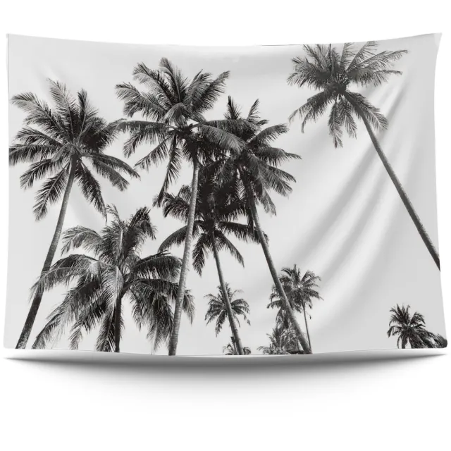 Ulticool Strand Natuur Retro Vintage Palmboom Kunst - Wandkleed Poster - 200x150 cm - Groot wandtapijt - Tuinposter Tapestry - Schilderij Decoratie Tuin Versiering Accessoire voor zowel buiten als Muurdecoratie in woonkamer Veelkleurig