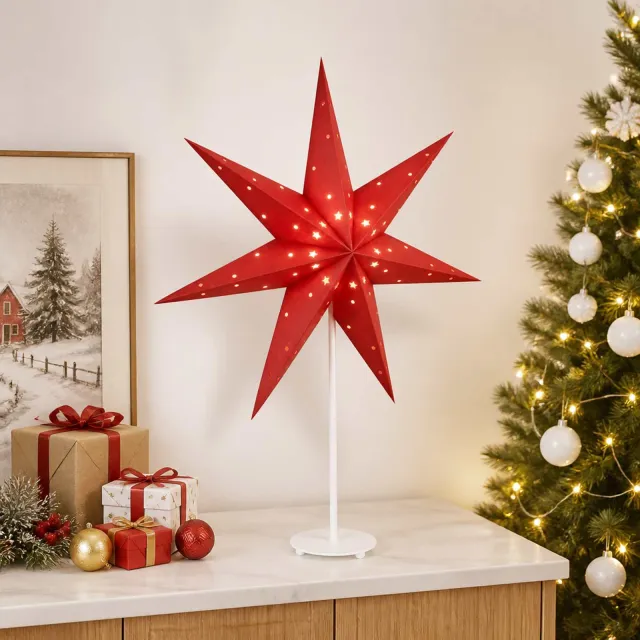 vidaXL Kerstverlichting RAAHE Warmwit 35 x 15 x 55 cm Rood