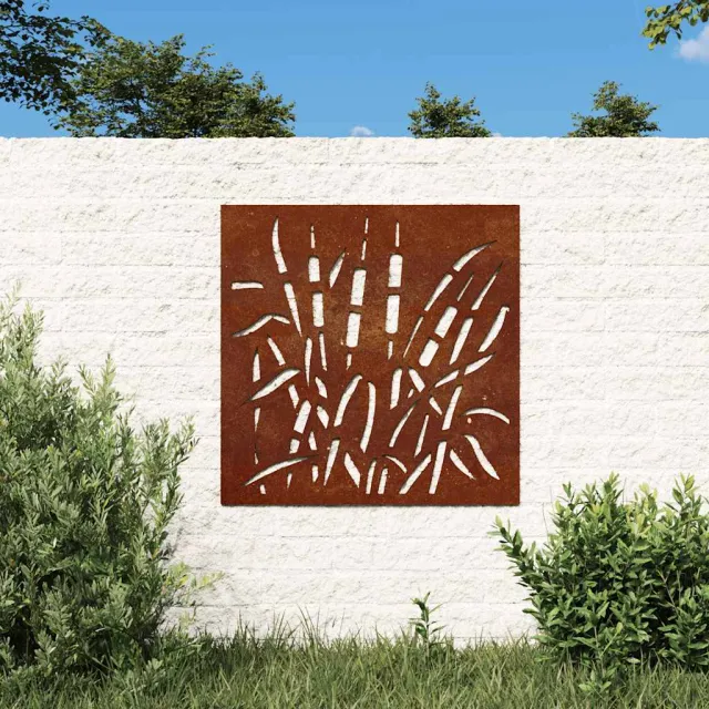 vidaXL Wanddecoratie tuin grasontwerp 55x55 cm cortenstaal Bruin