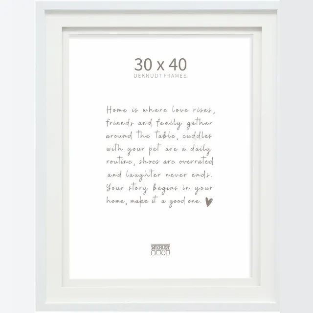 Deknudt Frames fotolijst S65KK1 P1 - wit met passe-partout - 30x40 cm
