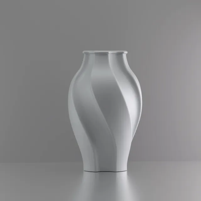 3d-gezellig Elegantie - Vaas - Waterdicht - Grijs - Maat 25 cm - Kunststof - Modern - Bloemenvaas - 100% gerecycled PLA (bioplastic)