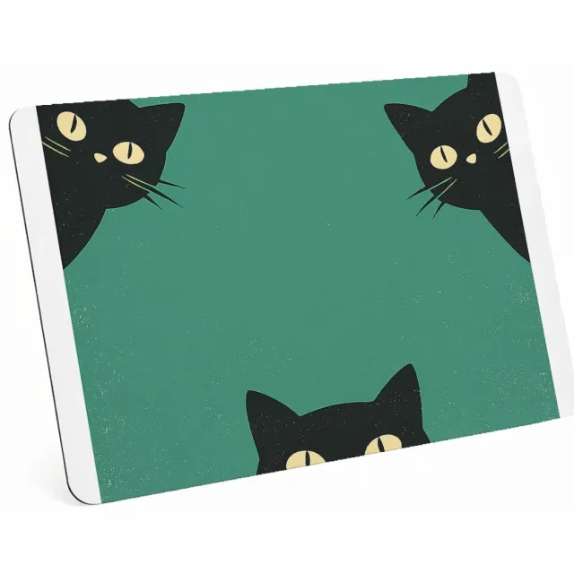 Mr Cadeautjes MDF magnetische fotolijst 28 x 19 - design Drie speelse huisdier-silhouetten die vanuit de randen naar | cadeau Wit