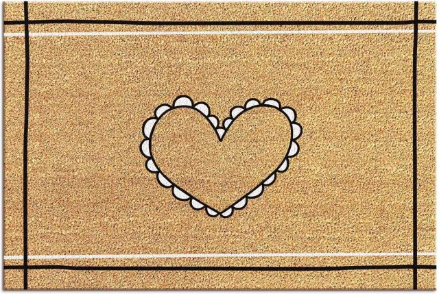 MD-Entree MD Entree - Deurmat - Kokosmat - Finesse - Heart - 40 x 60 cm Bruin