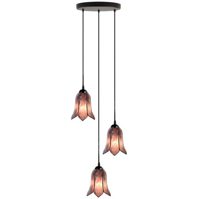Coloured by Art Tiffany Kroonluchter Gentian Purple 3 - Art Deco Trade Paars