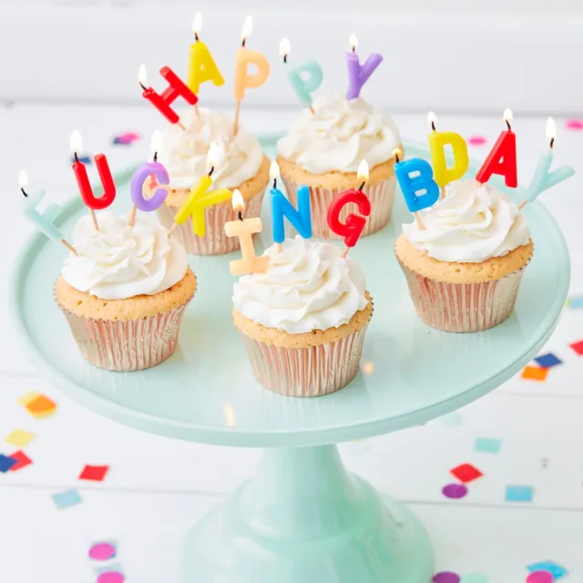 Ginger ray Ginger Ray - Verjaardagskaars Happy Fucking Bday - 16 stuks Roze,Wit,
