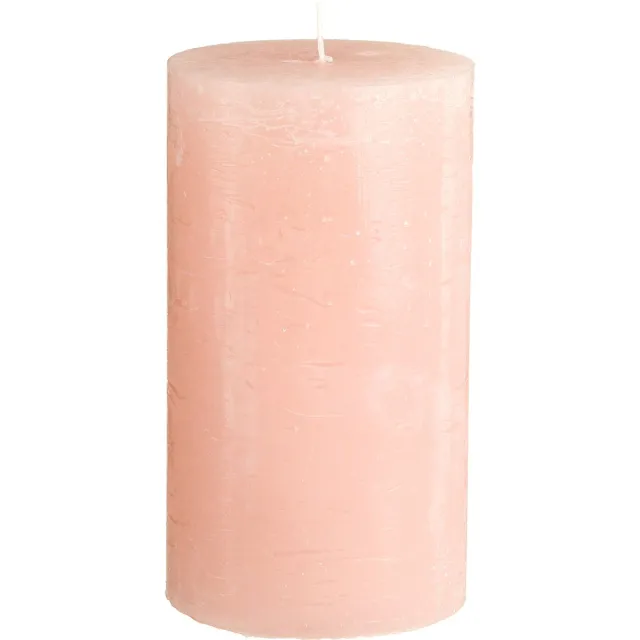 Viana Roze pilaarkaarsen 85×150mm, effen kleur, set van 2, ideaal voor decor
