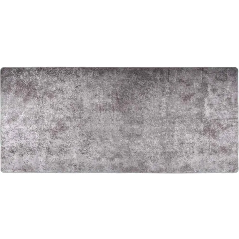 vidaXL Vloerkleed wasbaar 80x300 cm grijs
