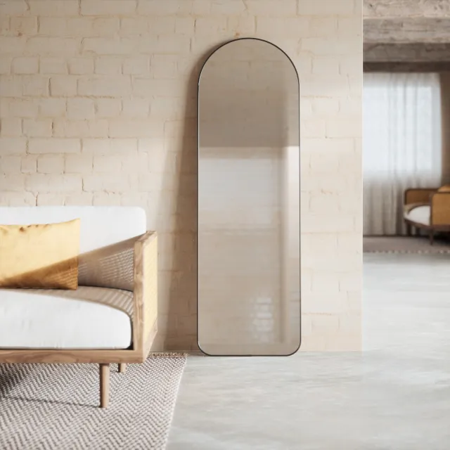 Umbra Spiegel 'Hubba' Arched, 158 x 51cm, kleur Metallic