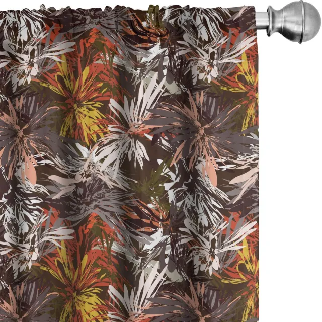ABAKUHAUS Gordijnen – 2-delige set 75 × 175 cm – microvezel, halfdonker Vermilion Erde Gelb