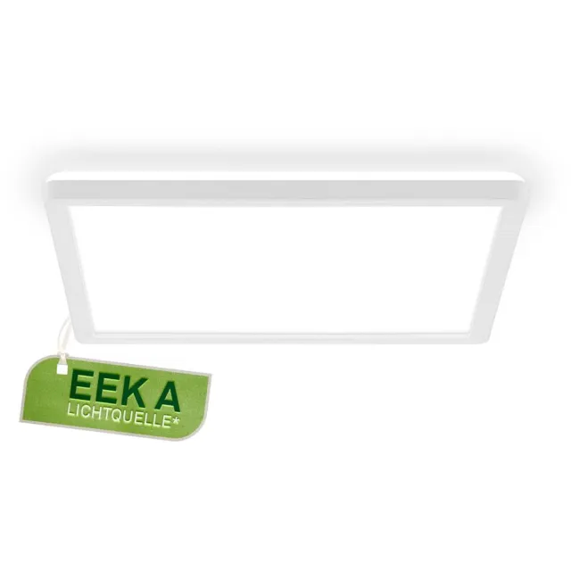 B.K.Licht BRILONER Tava A - EEK A LED Plafonniére - plafondlamp met achtergrondverlichting - met indirect licht - 11W - 4.000 K - 2.400 Lm - 29x29 cm - wit Wit (hoekig)
