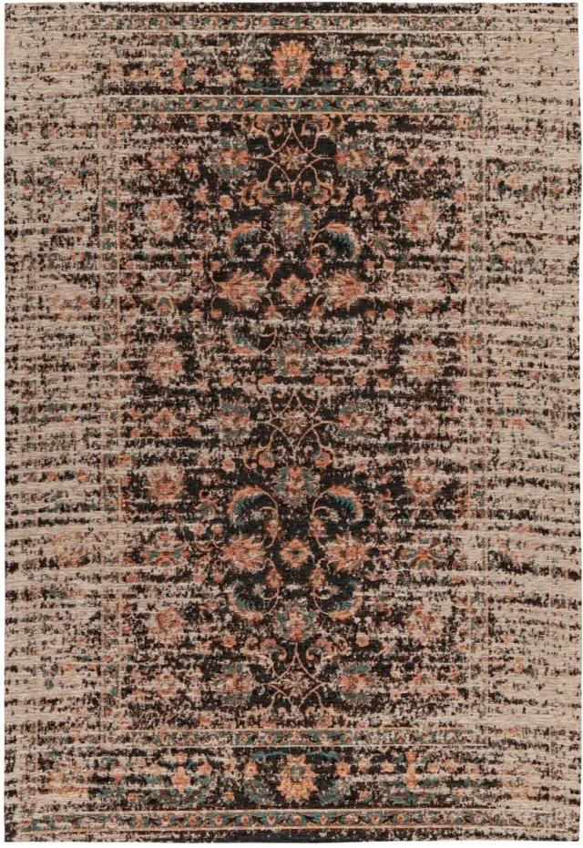 Padiro elegant laagpolig vloerkleed 80 x 150 cm - bordeaux - oosters vintage patroon - voor vloerverwarming - van polyester, modacryl en katoen rood