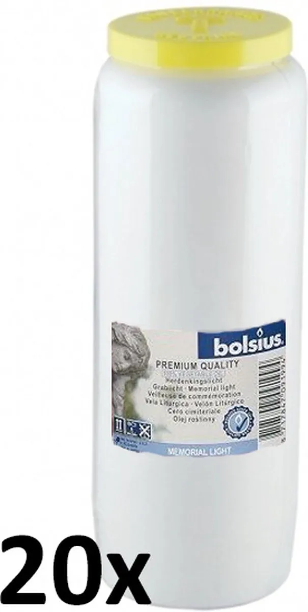 Bolsius 20 stuks Bolsius noveen kaarsen nr. 12 wit transparant 180/67 (192 uur)