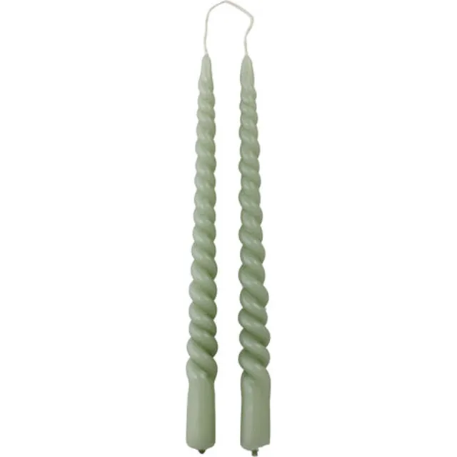Rustik Lys Swirl kaarsen - Dusty Green Groen
