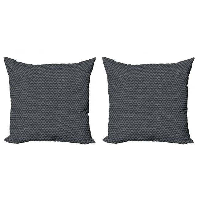 ABAKUHAUS Kussenhoes Set 2x40x40 – Diagonale Strepen – Grijs
