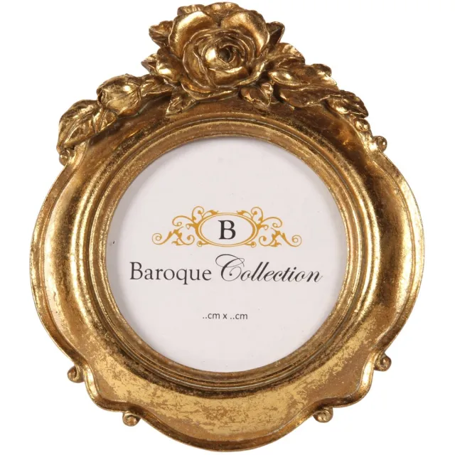Baroque Fotolijst - Fotolijst 10 x 10 - Rond - Goud - Resin - 18x15.5x1.5 - Polyresin