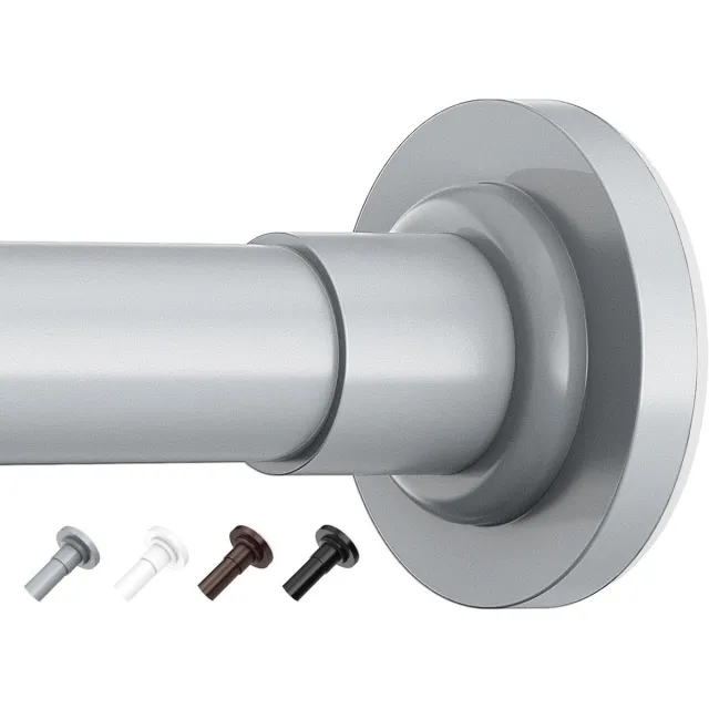 CSGoods Telescopische gordijnroede voor douchegordijn - Uitschuifbare klemstang grijs - 53-226 cm - Eenvoudig te monteren Any