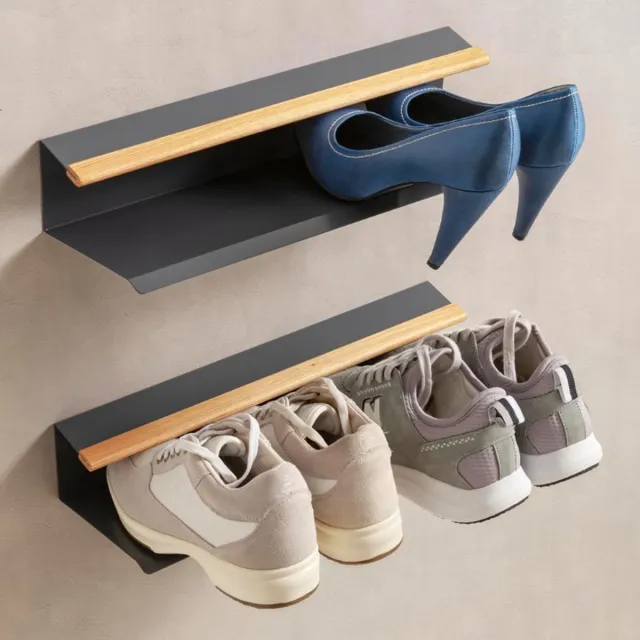BOG Ruimtebesparend Schoenenrek Met Modern Design – Robuuste En Elegante Schoenen Organizer – Eenvoudig Te Monteren – Stijlvolle Opbergoplossing Voor Meerdere Ruimtes – Leigrijs 42 Cm black