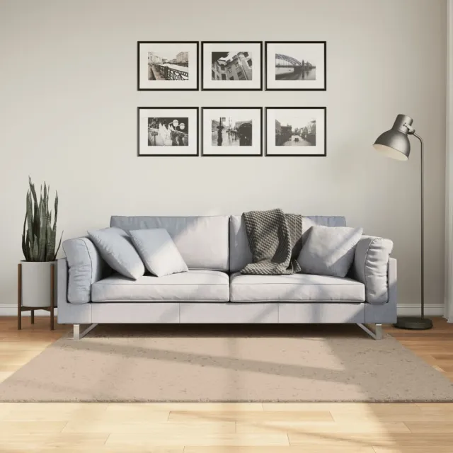 vidaXL Vloerkleed HUARTE laagpolig zacht wasbaar 160x160cm zandkleurig, foto 2