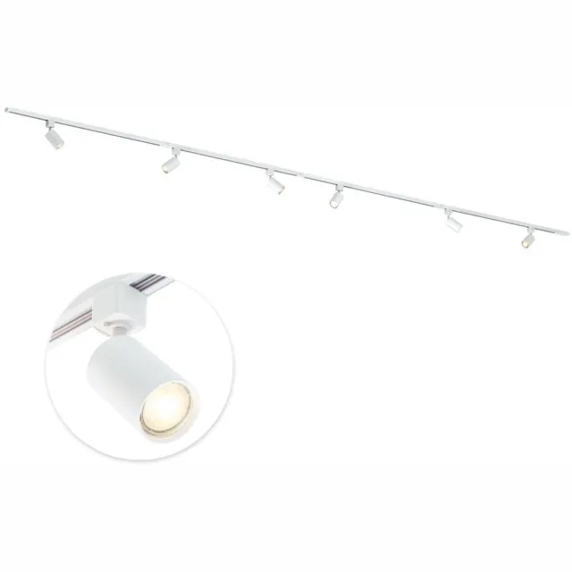 Qub Focus Railverlichting - Wit - 400 cm - I-Vorm - 6x GU10 Spots - Dimbaar - Complete Set 400 cm - Wit - I vorm - 6x spots