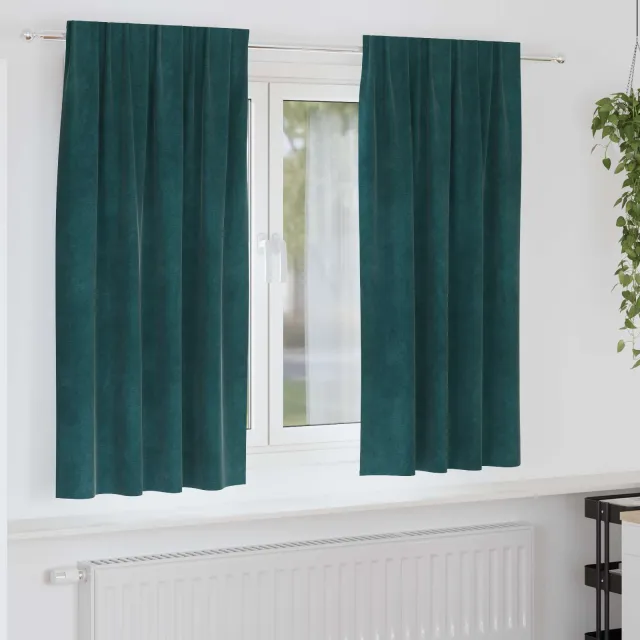 vidaXL Gordijnen 2 st Donkergroen 140 x 175 cm fluweel groen