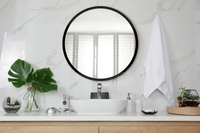 Coloray Spiegel in een lijst - Wandspiegel Rond - 90 cm - Badkamerspiegel Rond Zwart - Ronde - Spiegel Rond Zwart - Wandspiegel Rond Zwart - Spiegel Rond Zwarte Rand Zwarte lijst