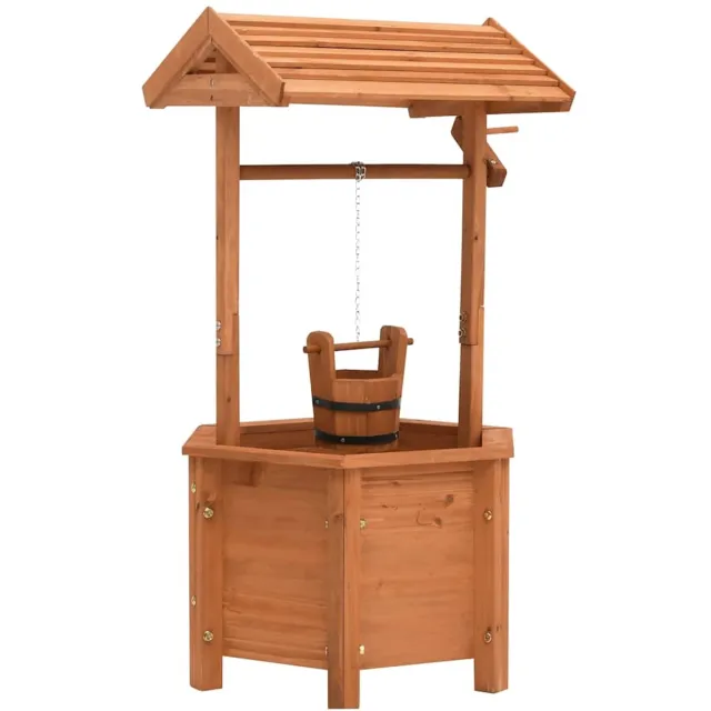 vidaXL Plantenbak - wensput - 40x40x84 - cm - vurenhout Bruin