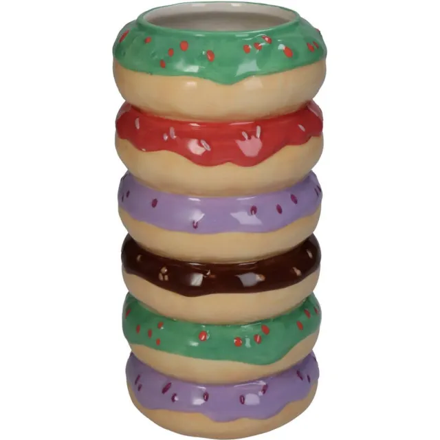 Kersten BV - Donut vaas- multicolour- 9x9x18 cm - Bloemenvaas - Voor binnen en buiten