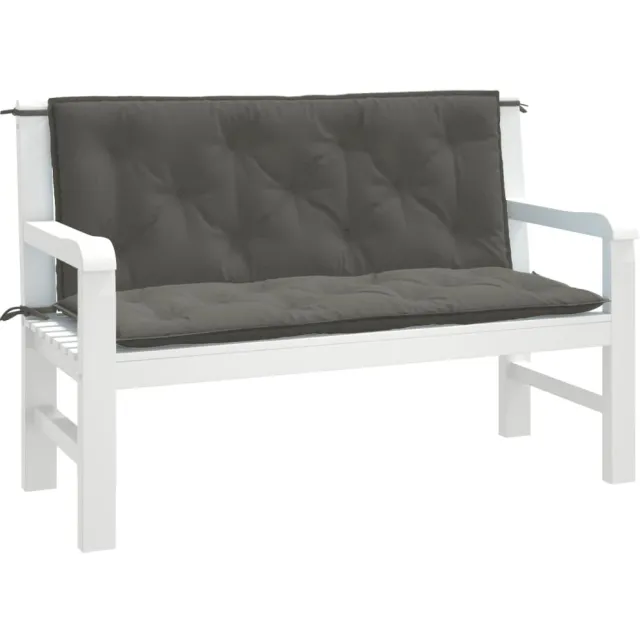 vidaXL Tuinbankkussens 2 st 120x50x7 cm stof gemêleerd donkergrijs
