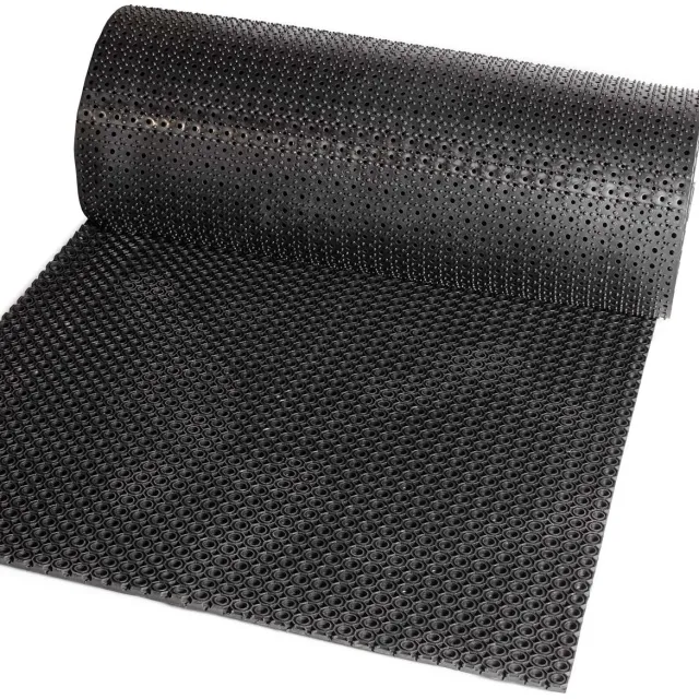ANRO Rubberen Deurmat Zwart 210x100cm – Ringmat Honingraatmat Antislip Buiten Rubbermat