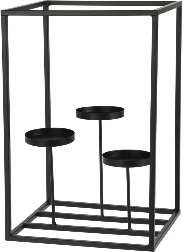 Home & Styling Collection Home Styling Collection - Metalen theelichthouder, 36 cm Zwart