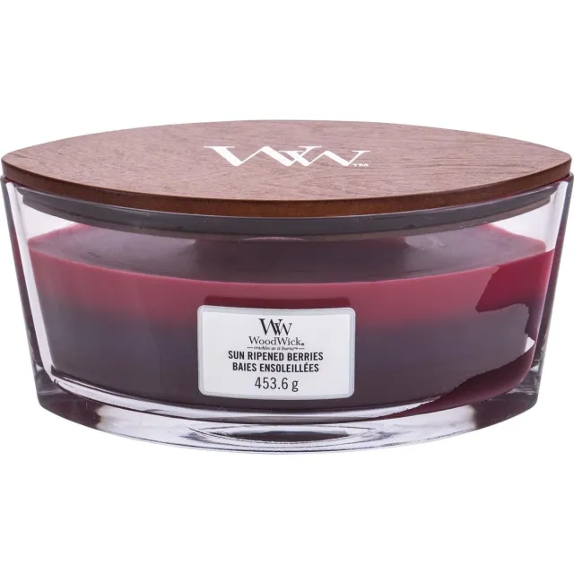Woodwick Heartwick Flame Trilogy Ellipse Geurkaars - Sun Ripened Berries - 50 branduren Sun-Ripened Berries