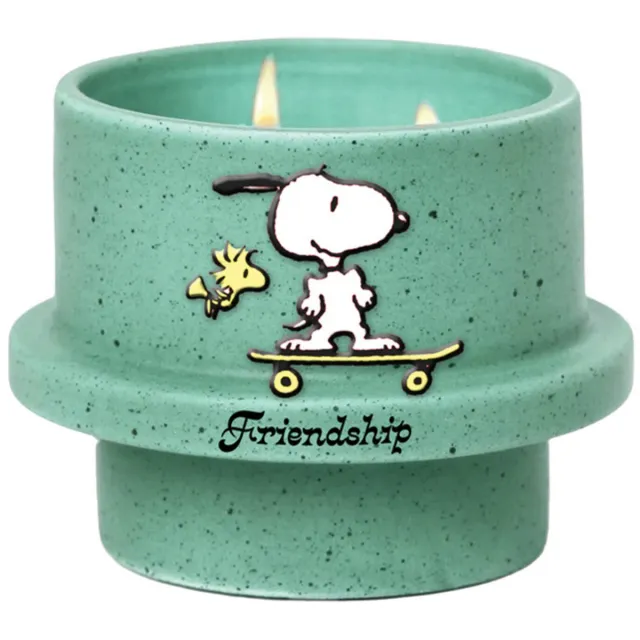 Peanuts Geurkaarsen - Vriendschap groen