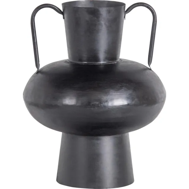 WOOOD Exclusive Vere Vaas - Metaal - Zwart - 37x30x30 black