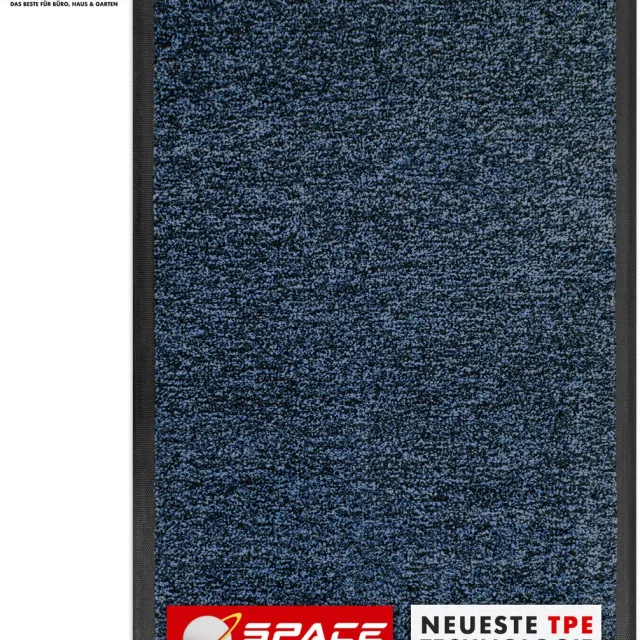 Floordirekt Vuilvangmat Space 205 - Blauw 60 x 90 cm - Antislipmat met Innovatieve TPE-Technologie in de Rand & Achterkant - Ideaal voor Entrees, Gangen & Voordeuren