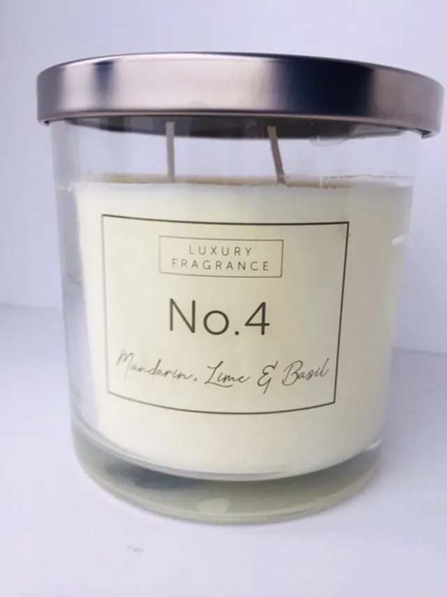 Luxury Fragrance Geurkaars Mandarin, Lime en Basil wit