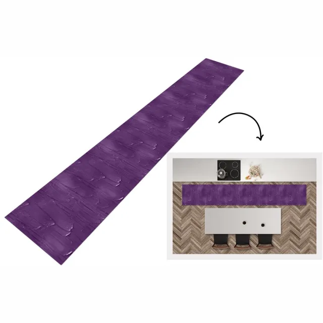 KitchenYeah Keukenloper - Keukenmat - Verf - Paars - Patronen - Keuken vloerkleed Multicolor