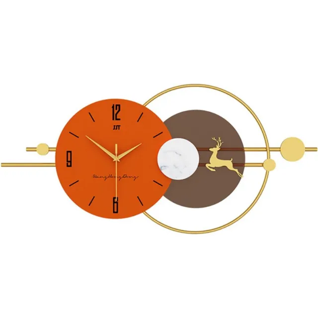 BOG Simpele-Metalen-Wandklok-Zonder-Cijfers-Stille-Moderene-Metalen-Wandklok-Woonkamer-Keuken-Slaapkamer-Kantoor ORANJE