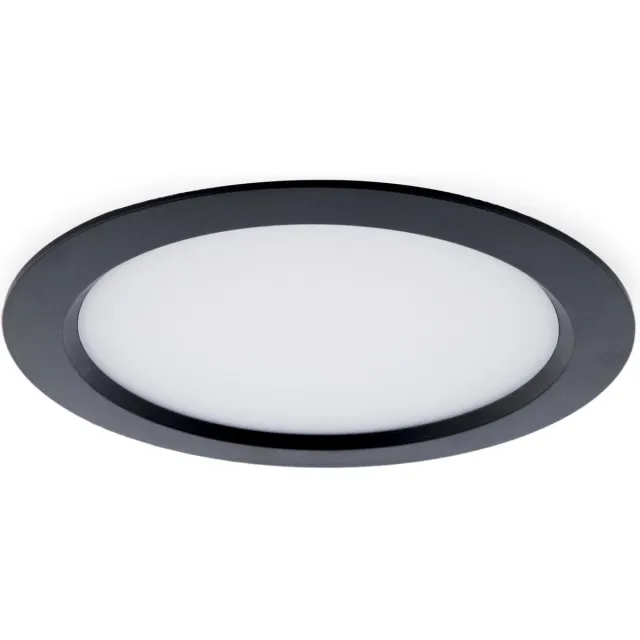 Groenovatie LED Paneel Plafondlamp 24W - Rond - ⌀ 23 cm - Warm Wit - Inbouw - Zwart