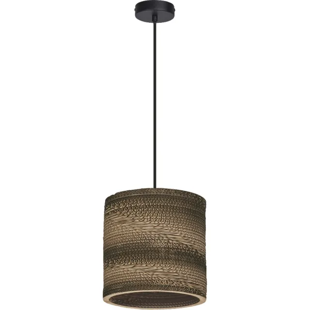 LEDVANCE hanglamp Decor Karton Cilinder bruin van golfkarton, E27, 250 mm diameter, lampenkap van gerecycled materiaal, duurzaam dankzij vervangbare lichtbron, eenvoudig te installeren