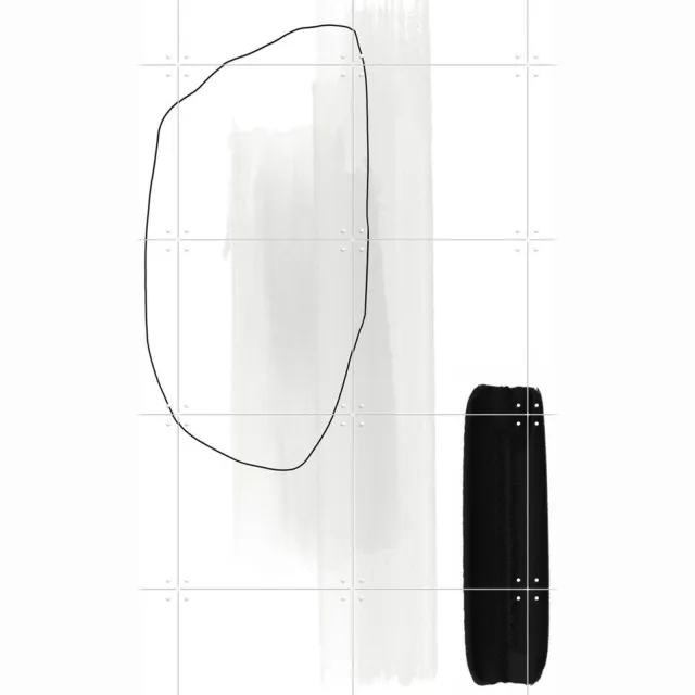 IXXI In this Together, uplusmestudio & Various - 80 x 100 cm - Grote wanddecoratie en posters - Abstract, Line art, Minimalisme, Slaapkamer Lichte tinten / Zwart / Zwart en wit
