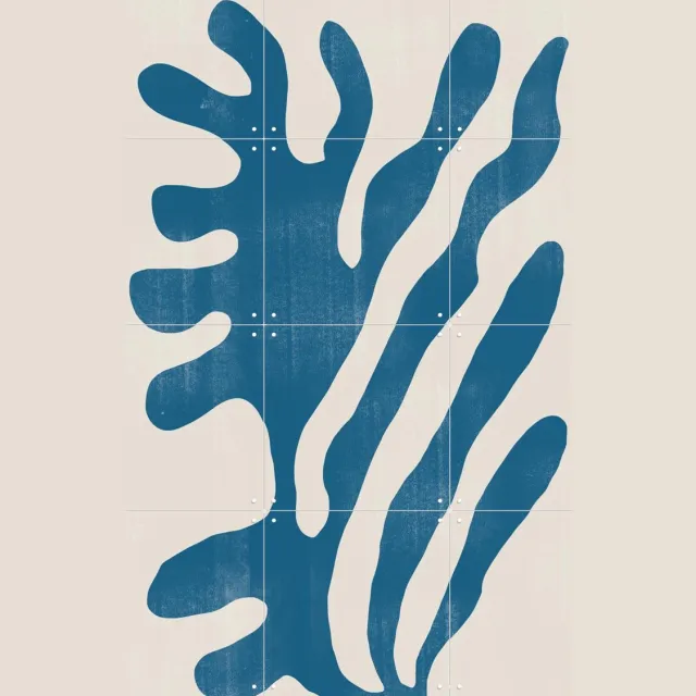 IXXI Abstract Plant No.2, The Miuus Studio & Various - 60 x 80 cm - Grote wanddecoratie en posters - Abstract, Illustraties, Minimalisme, Grafisch Warme kleuren / Blauw