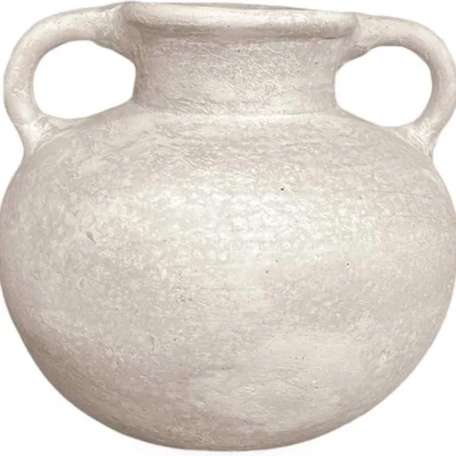 Opjet Vaas Papier Maché Mythe Wit