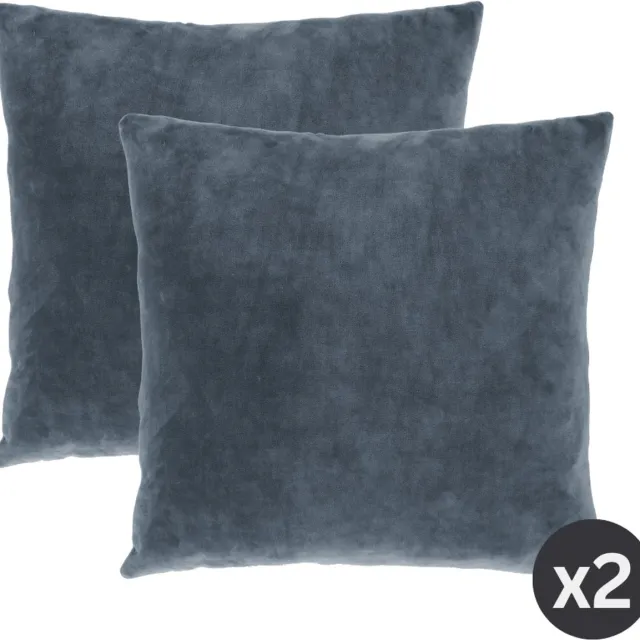 Tiseco Home Studio - Kussen (gevuld) MARSHMALLOW - SET/2 - polyester - teddyvulling - super zacht - Vierkant - 45x45 cm - Blue stone
