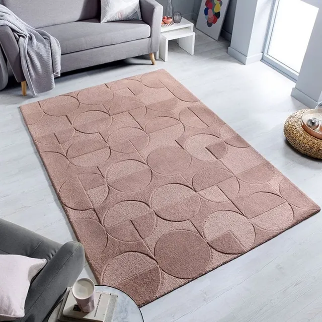 flycarpets Gigi Modern Wol - Geo Vloerkleed - Roze - 120x170 cm