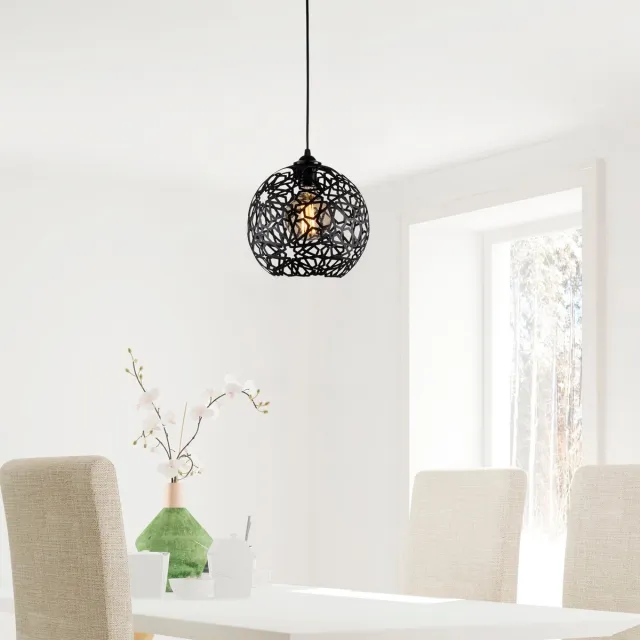 Vente-unique Asir kroonluchter – zwart – 25 x 25 x 119 cm