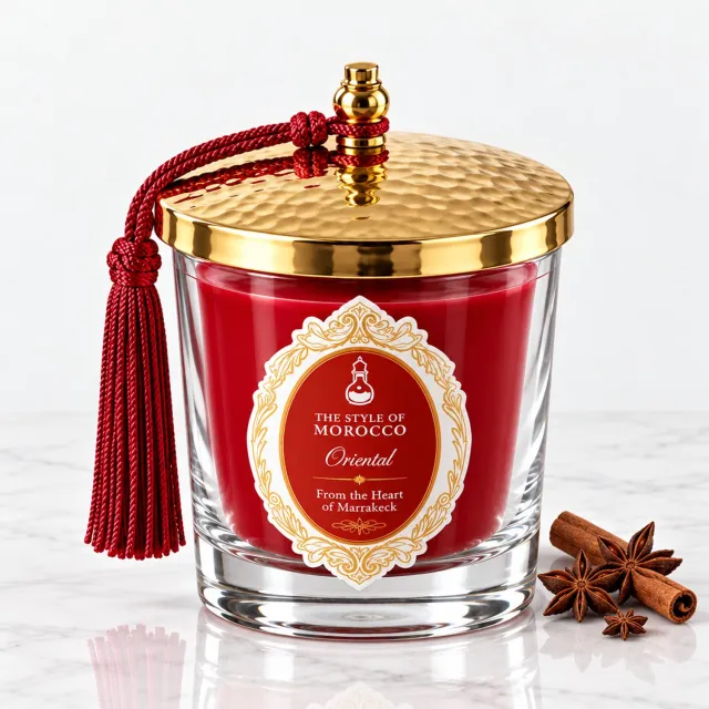 The Style Of Morocco Geurkaars Oriental - Elegant Glow - 190 g rood