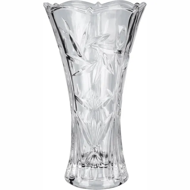 Famanu Kristallen Doorzichtige Glazen Vaas - 23 -5 cm - Moderne Decoratieve Bloemen Pot voor Huis - Woonkamer - Kantoor & Bruiloft Kopstukken of Geschenk Transparant