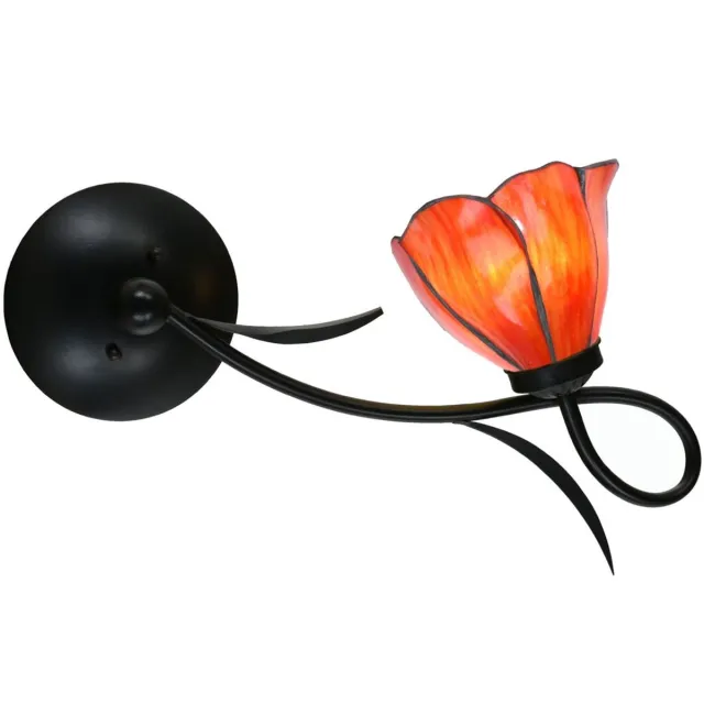 Coloured by Art Tiffany Wandlamp / Plafonnière Lovely Tender Poppy - Art Deco Trade Rood