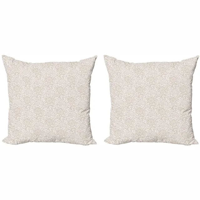 ABAKUHAUS Kussenhoes 45x45 cm – Set van 2 – Dubbelzijdig bedrukt – Microvezel Tan Tan Beige