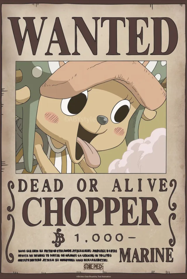 ABYSTYLE Poster One Piece - Wanted Chopper Wano 38x52cm Divers
